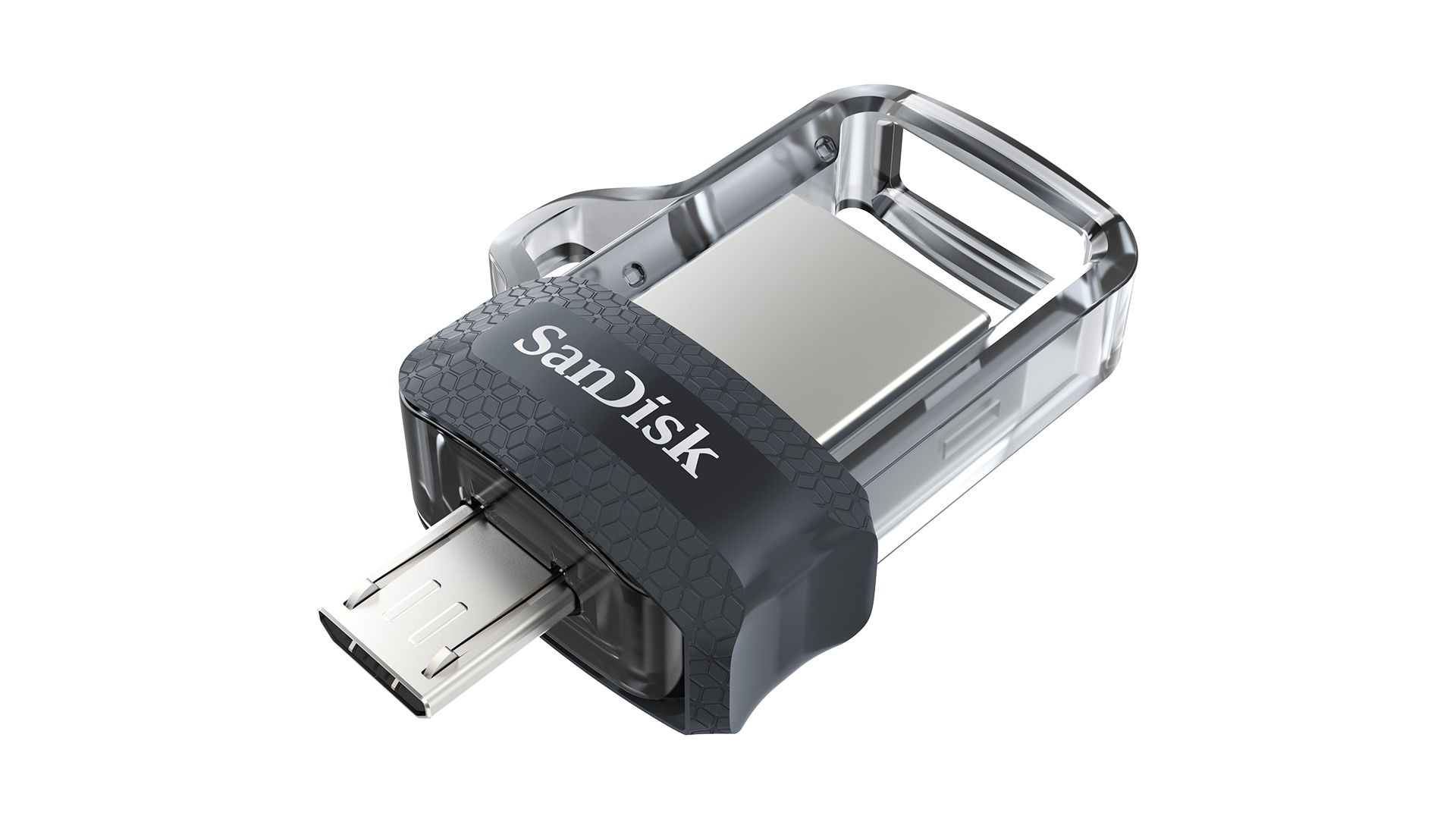 SanDisk Ultra Dual m3.0 unit&agrave; flash USB 16 GB USB Type-A / Micro-USB 3.2 Gen 1 (3.1 Gen 1) Nero, Argento, Trasparente