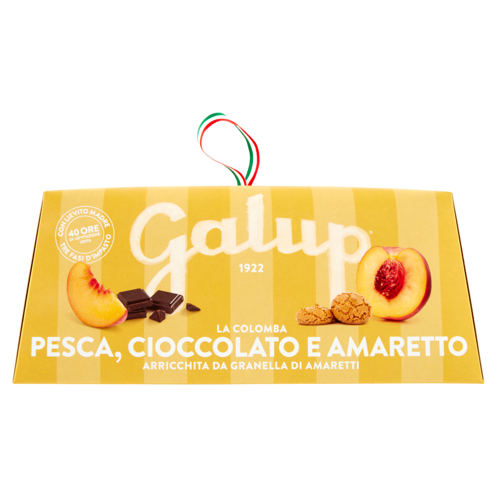 Galup la Colomba Pesca, Cioccolato e Amaretto Arricchita da Granella di Amaretti 750 g
