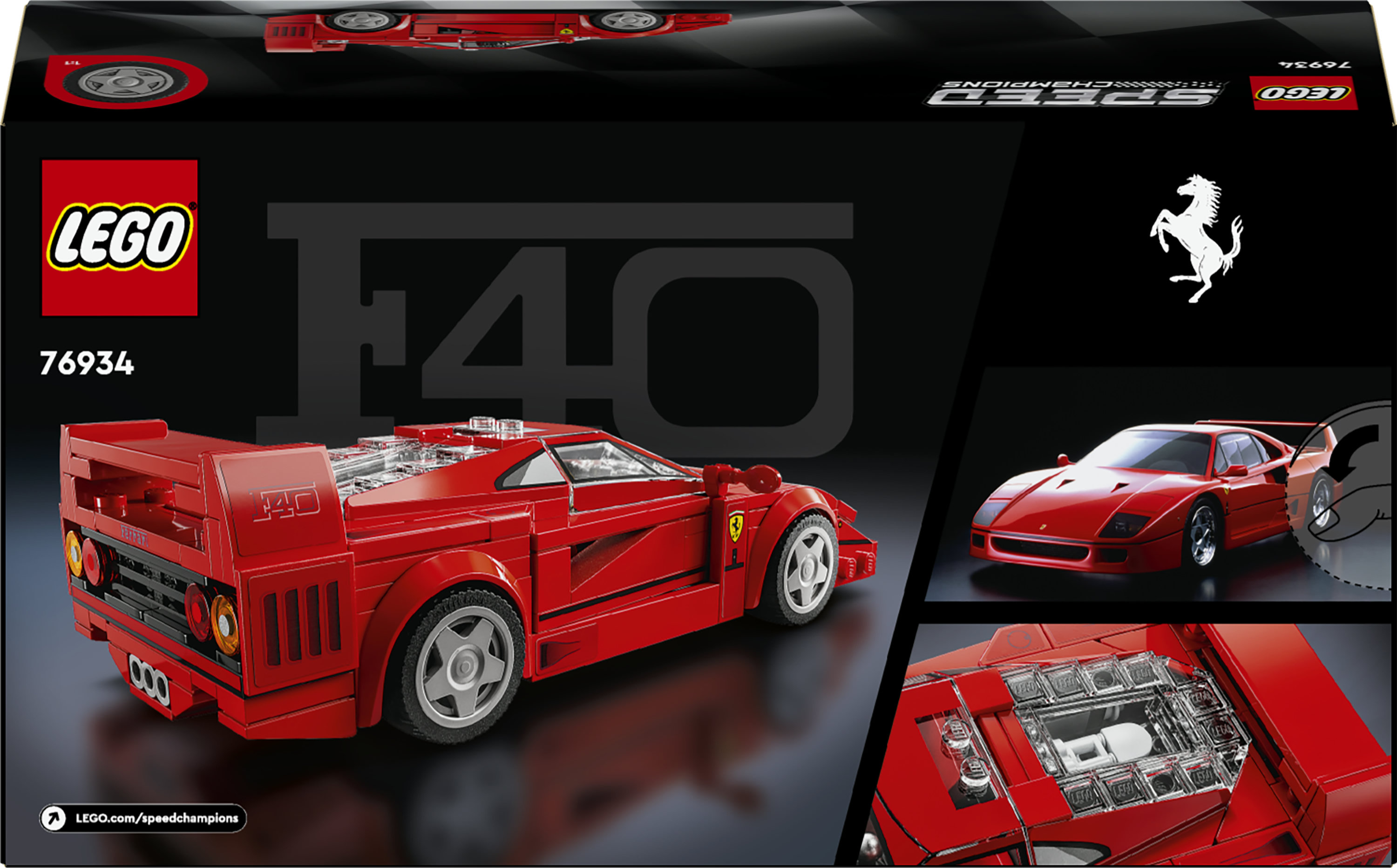 LEGO Speed Champions 76934 Supercar Ferrari F40, Modellino di Auto Sportiva, Macchina Giocattolo da Collezione per Bambini 9+