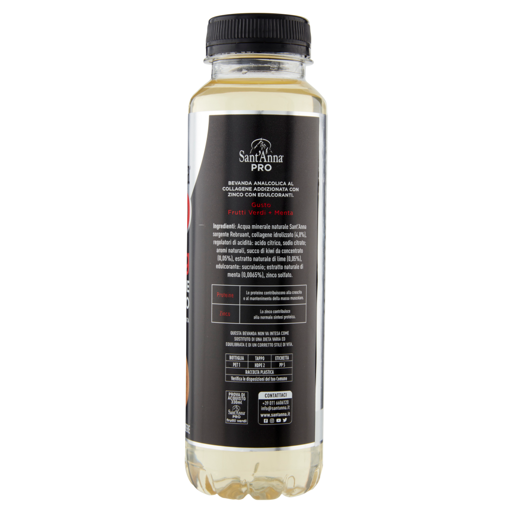 Sant'Anna Pro 15g Proteine + Zinco Gusto Frutti Verdi + Menta 330 ml