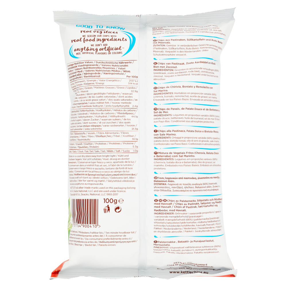 Kettle Veg Chips Sea Salt 100 g Carrefour
