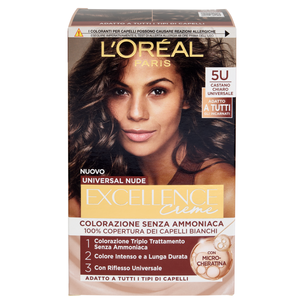 L'Oréal Paris Excellence Creme Universal Nude Colorazione Senza Ammoniaca 5U Castano Chiaro univ.