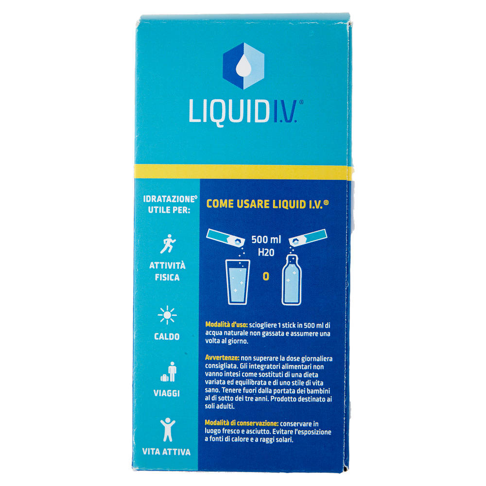 Liquid I.V. Hydration Multiplier Mix di Carboidrati ed Elettroliti in Polvere Lemon Lime 10 x 16 g