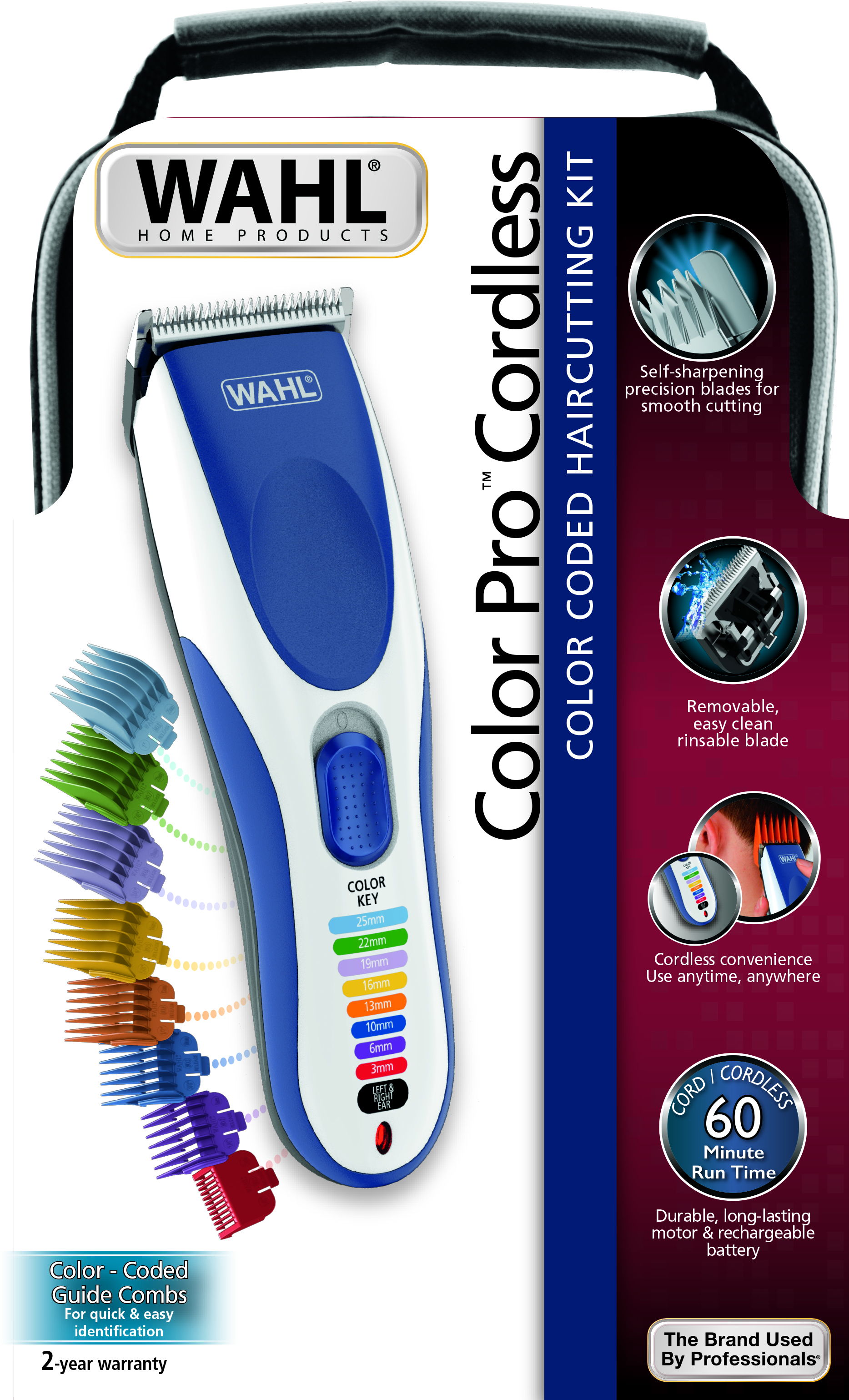 Wahl 09649-016 tagliacapelli Blu, Argento 9 Nichel-Metallo Idruro (NiMH)