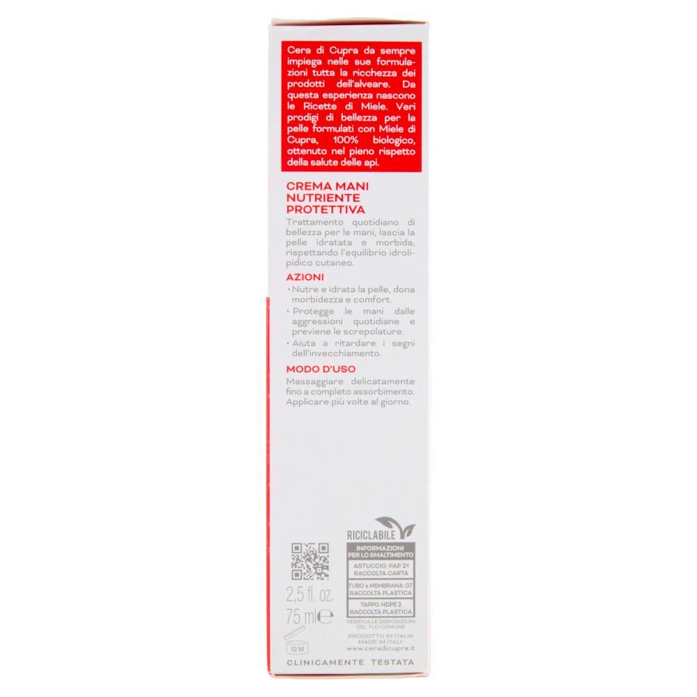 Cera di Cupra Ricette di Miele Crema Mani Nutriente Protettiva 75 ml