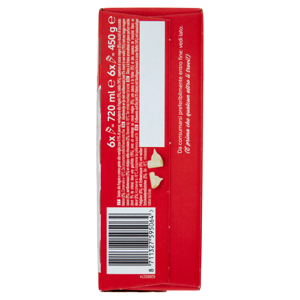 Cornetto Algida Fragola 6 Gelati 450 g