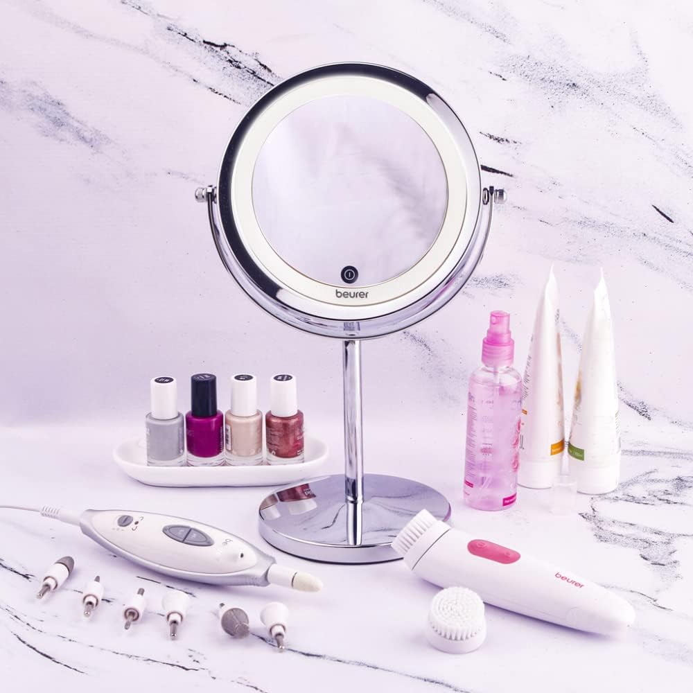 Beurer BS 55 Specchio Cosmetico Illuminato con Doppia Superfice Riflettente, Normale e Ingrandimento 7x