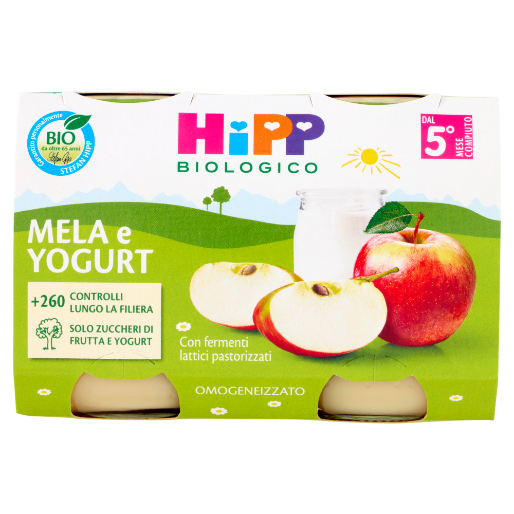 HiPP Biologico Mela e Yogurt Omogeneizzato 2 x 125 g