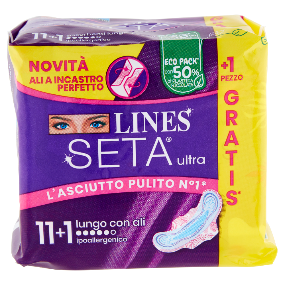 Lines Seta ultra lungo con ali 11+1 pz