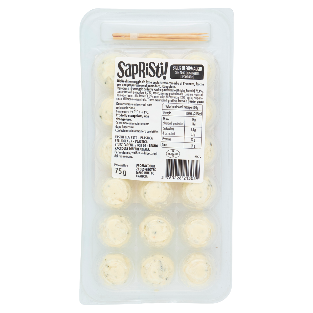 Sapristi! Biglie di Formaggio con Erbe di Provenza e Pomodoro 75 g
