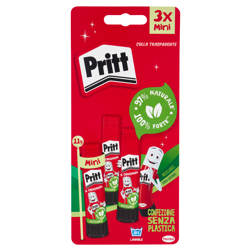 PRITT Colla Trasparente Mini 3 x 11 g