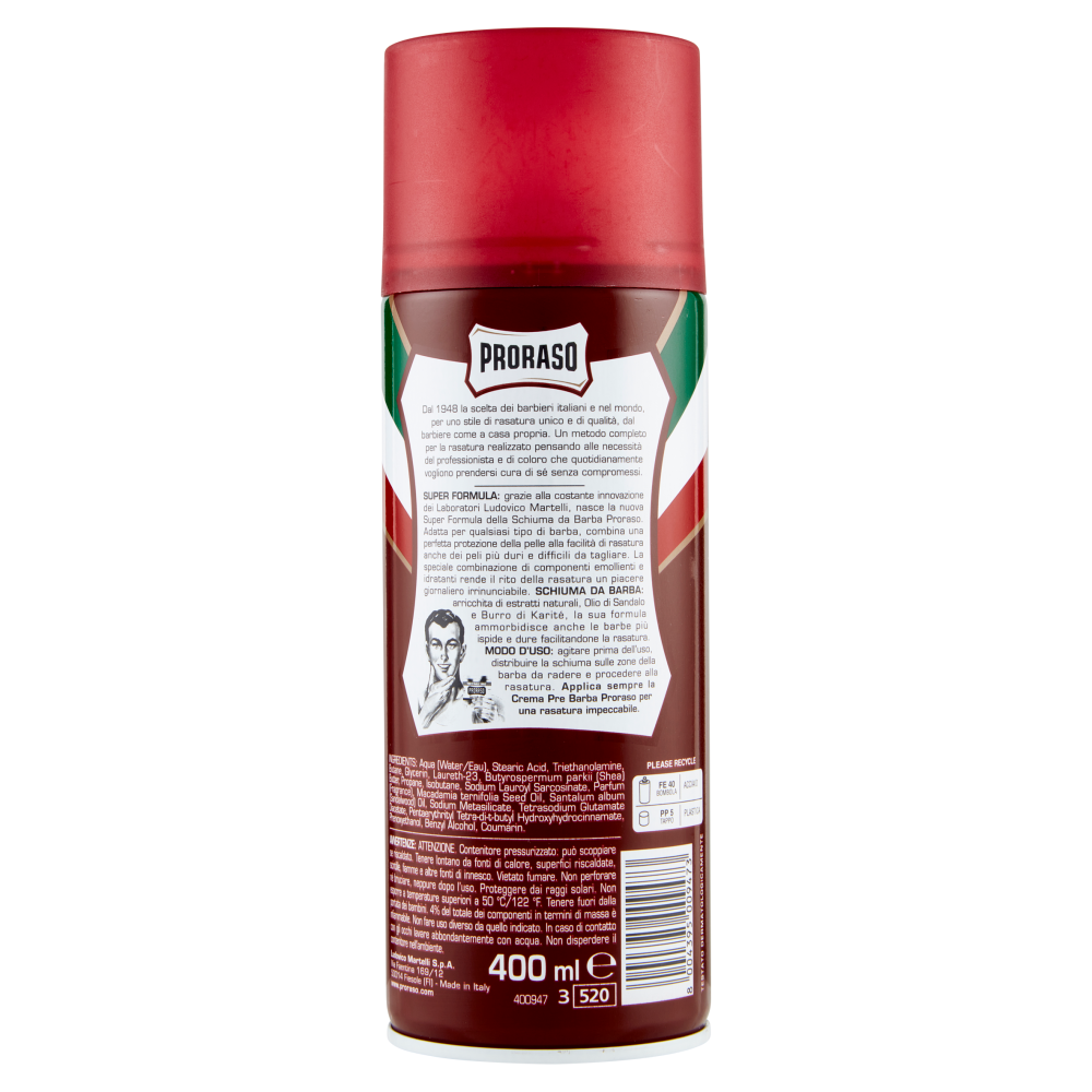 Proraso Schiuma da Barba Barbe Dure 400 ml
