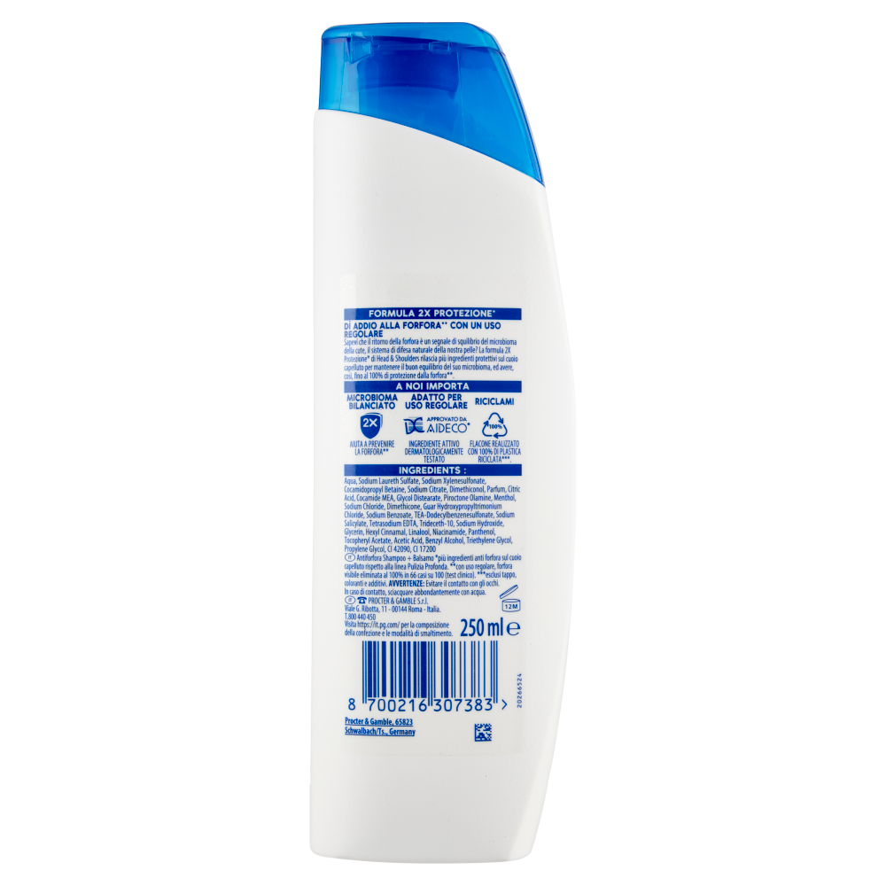 Head & Shoulders Antiforfora Shampoo + Balsamo 2in1 Menthol Fresh 250 ml