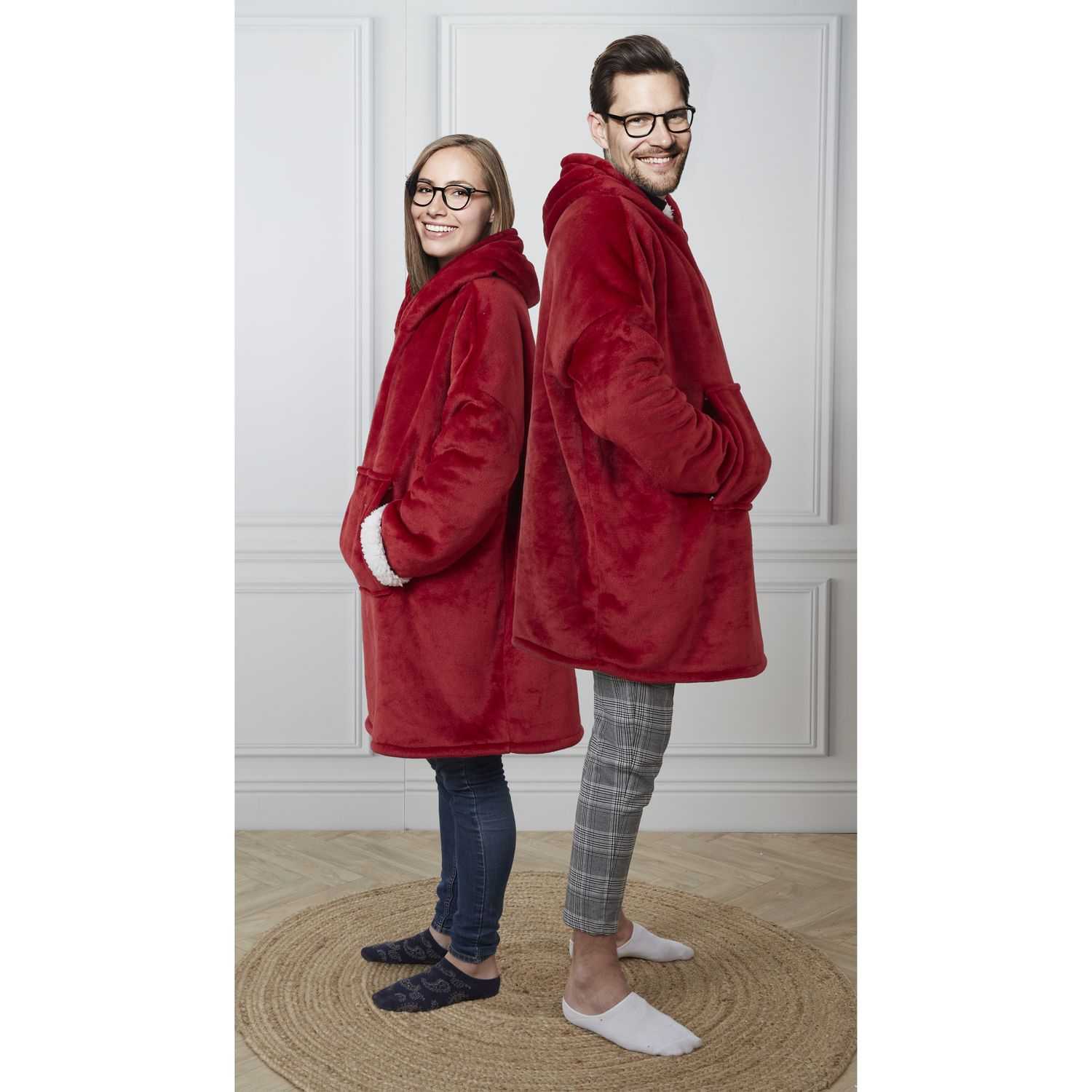 CMP Plaid con cappuccio e maniche Rosso terra