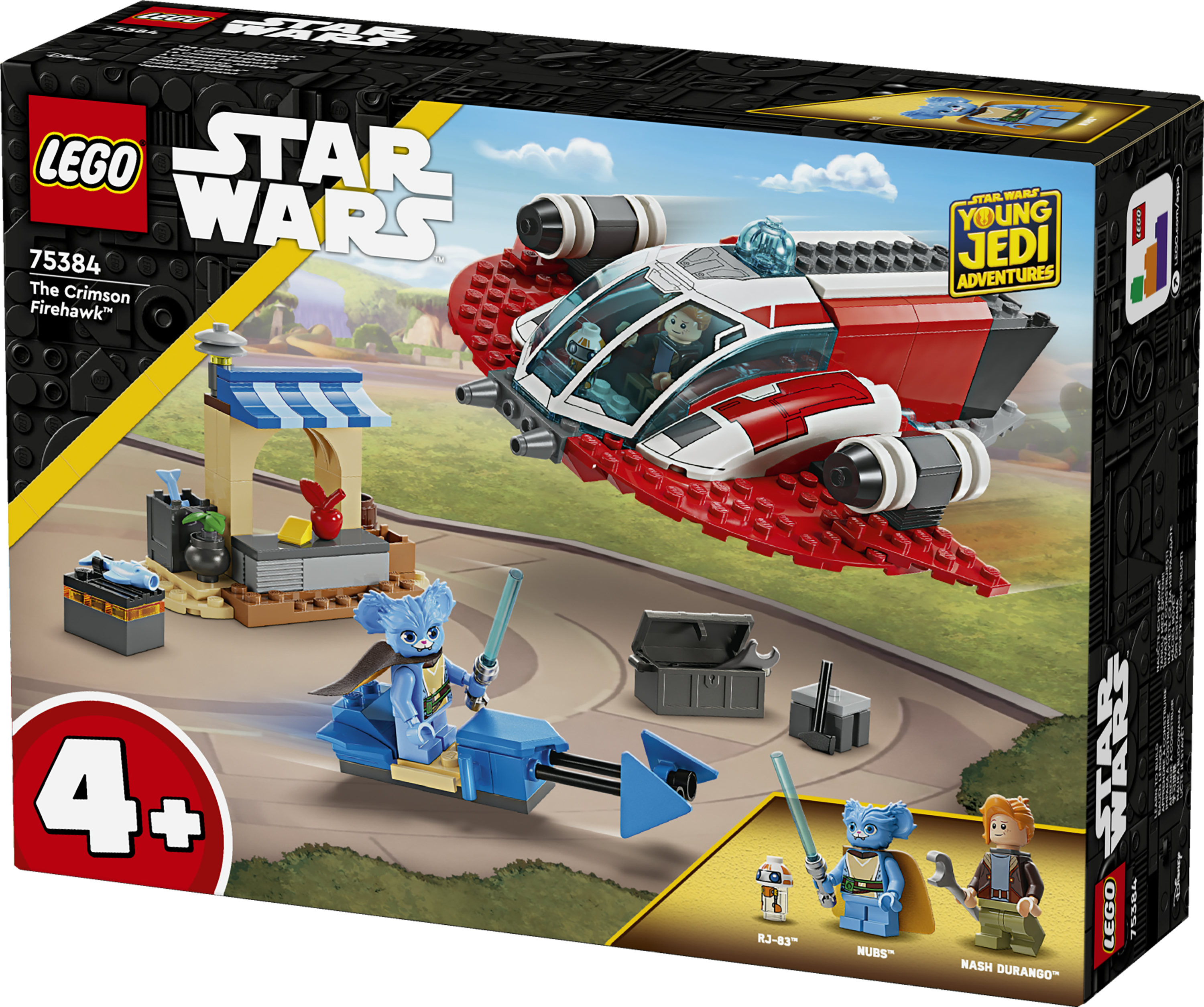LEGO Star Wars 75384 The Crimson Firehawk, Starter Set con Astronave Giocattolo, Speeder Bike e 3 Personaggi, Regalo Bambini 4+