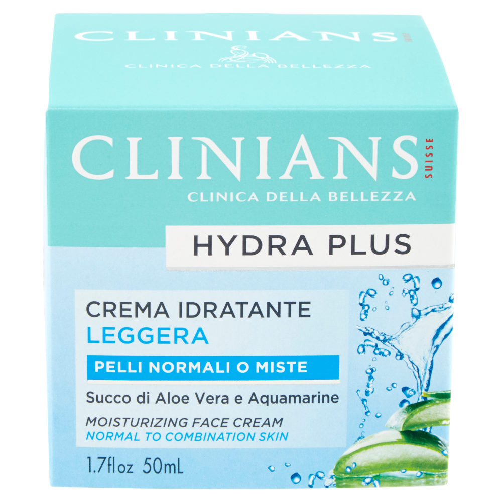 Clinians Hydra Plus Crema Idratante Leggera Pelli Normali o Miste 50 mL