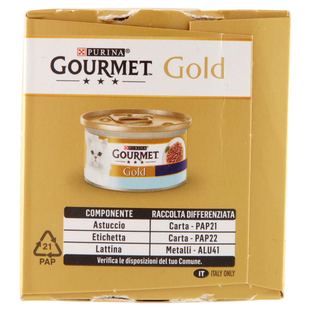 PURINA GOURMET Gold Straccetti Salmone / Pesce dell'Oceano 4 x 85 g