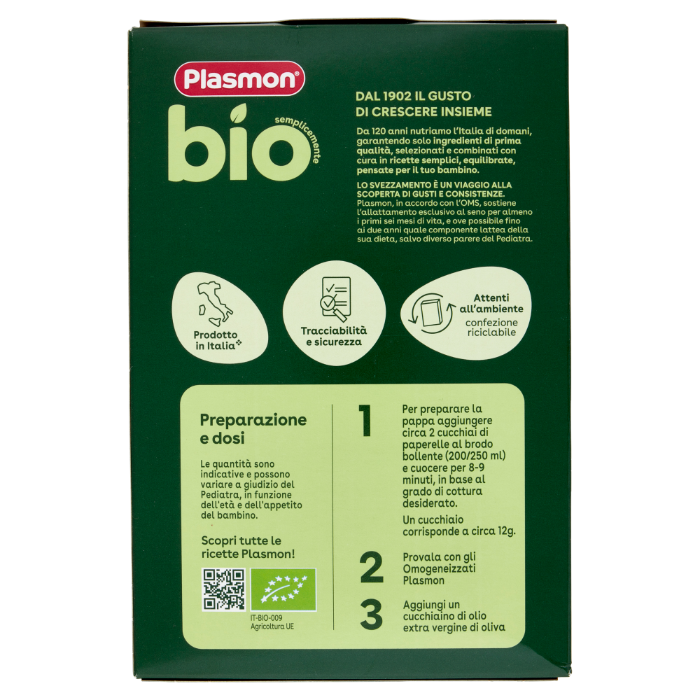 Plasmon semplicemente bio paperelle di grano duro e farro 300 g