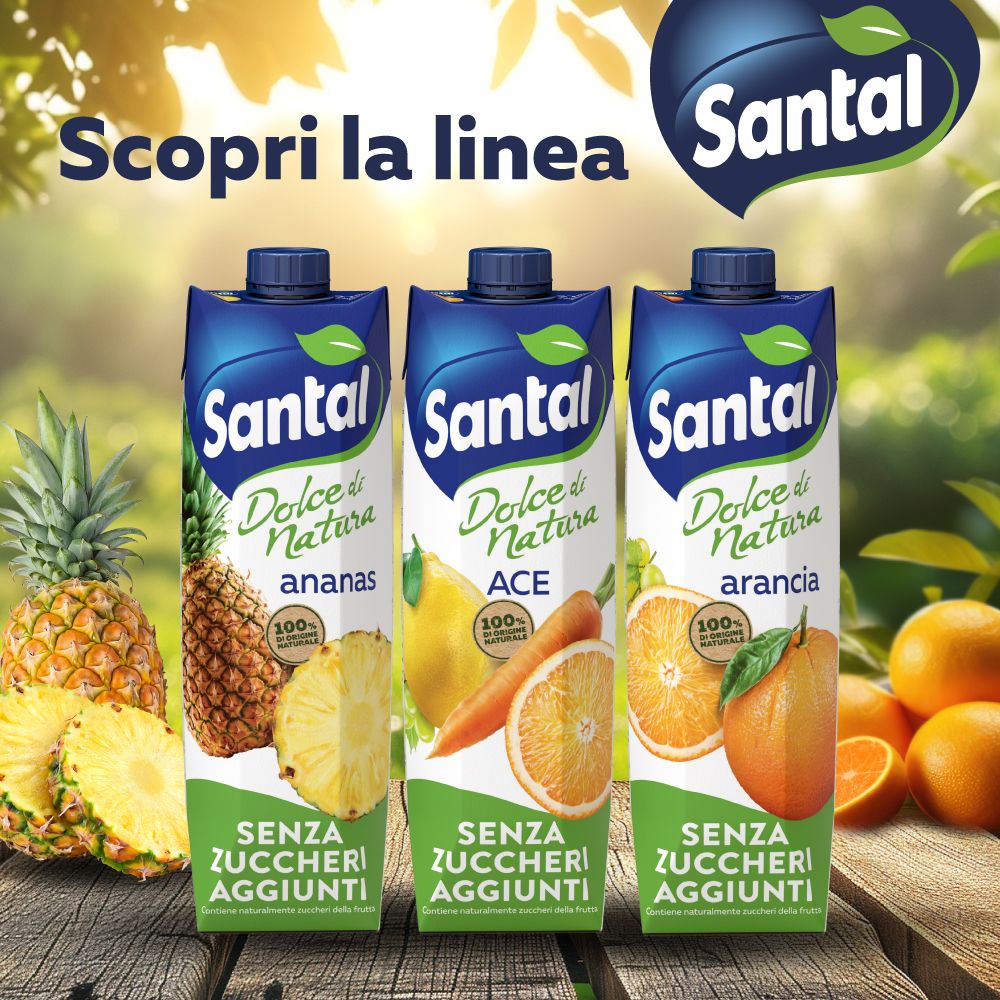 Santal Succo di Frutta Arancia Senza Zuccheri Aggiunti 1000 ml
