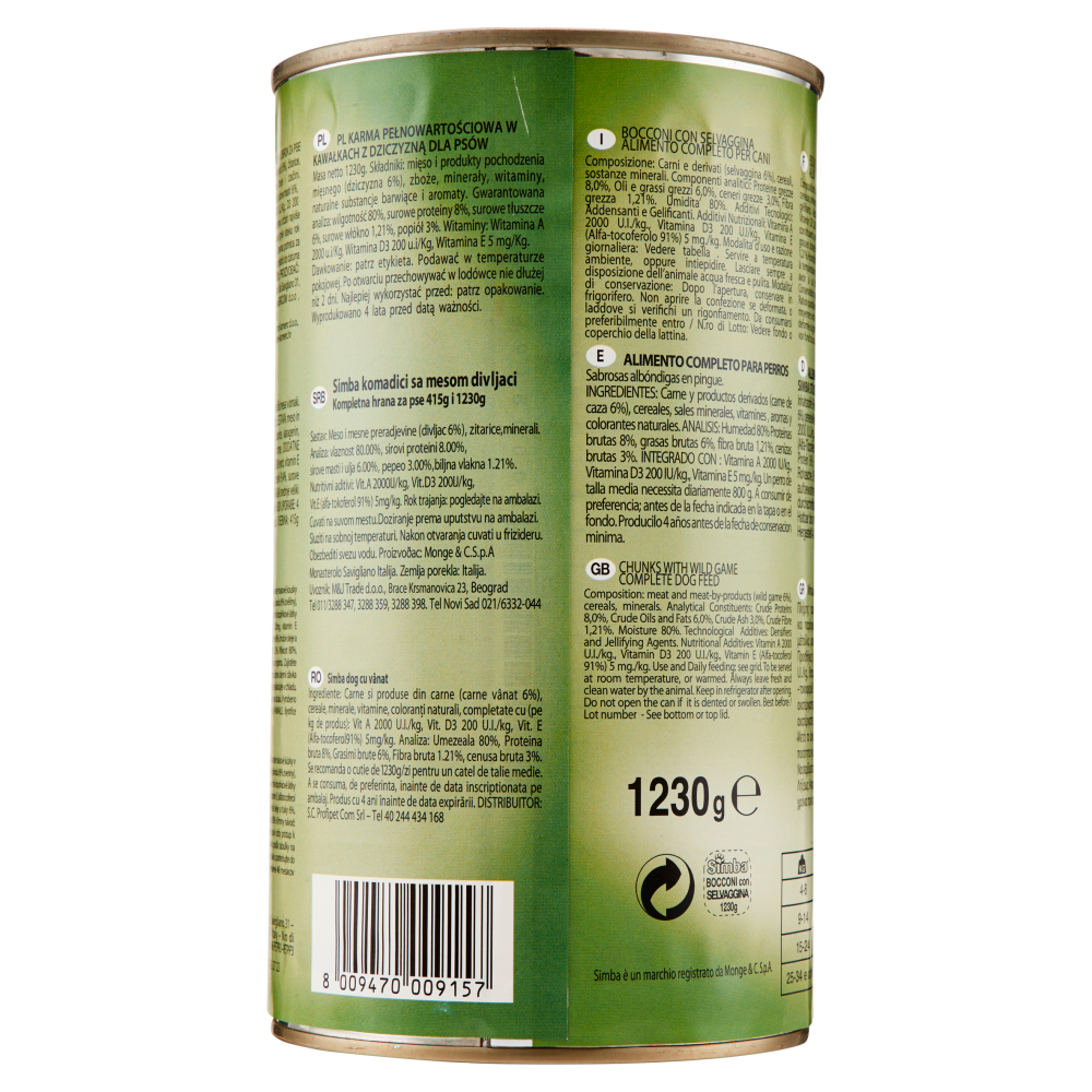 Simba Bocconi con Selvaggina 1230 g