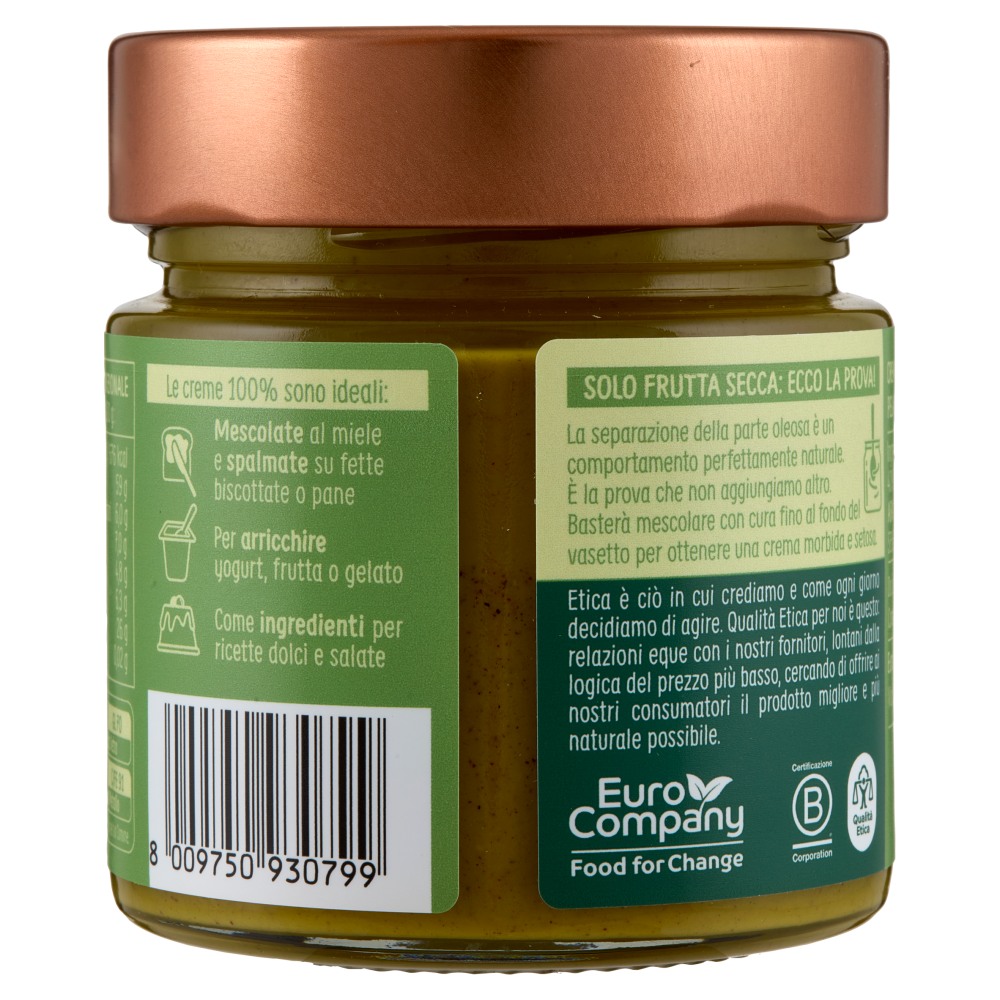 Euro Company 100% Crema di Pistacchi e Mandorle Bio 175 g