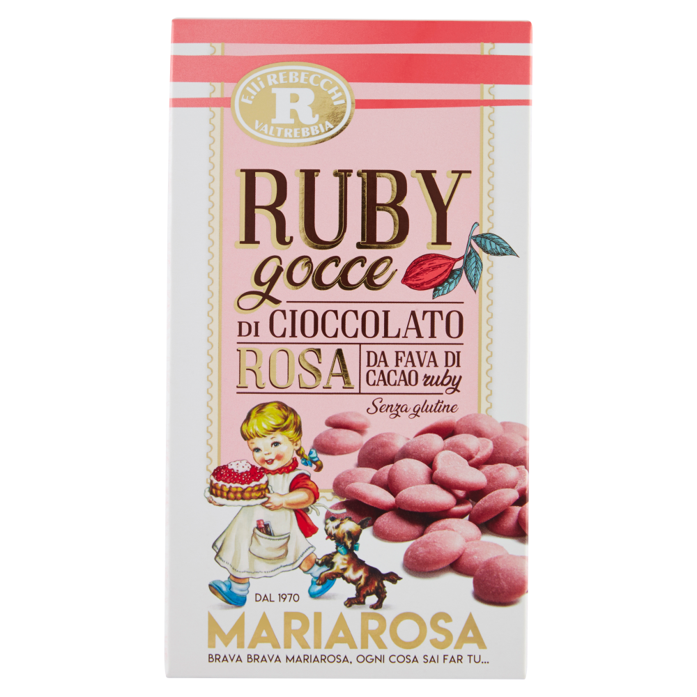 Mariarosa Ruby Gocce di Cioccolato Rosa 100 g