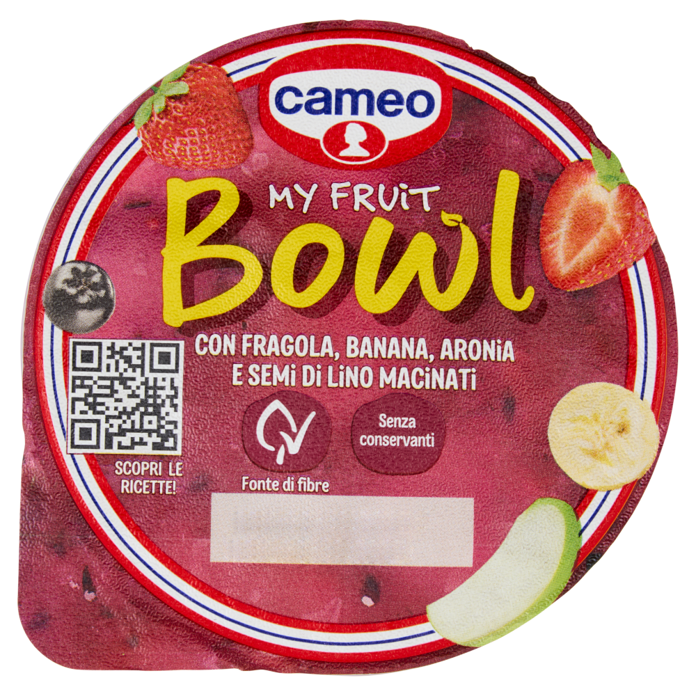 cameo My Fruit Bowl con Fragola, Banana, Aronia e Semi di Lino Macinati 180 g
