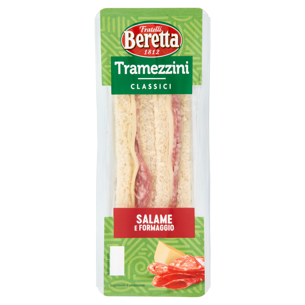 Fratelli Beretta Tramezzini Classici Salame e Formaggio 140 g
