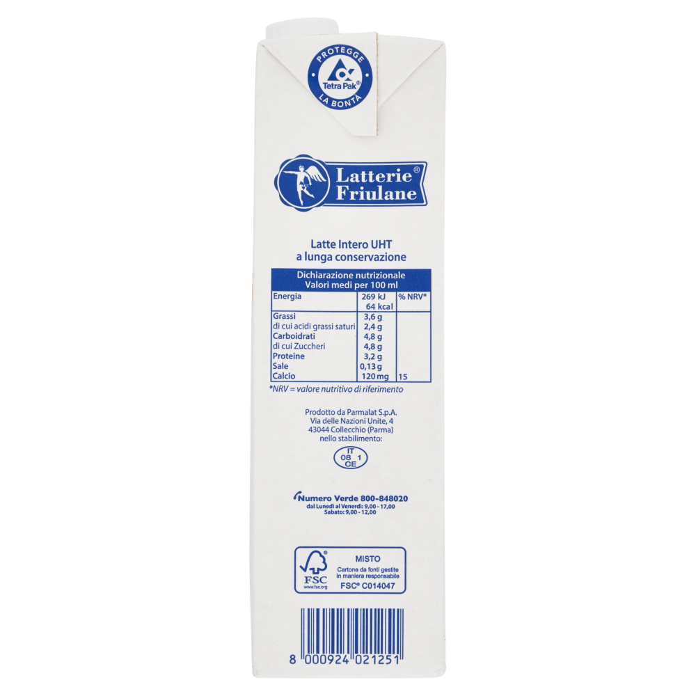 Latterie Friulane latte friuli Latte Intero UHT a lunga conservazione 1000 ml