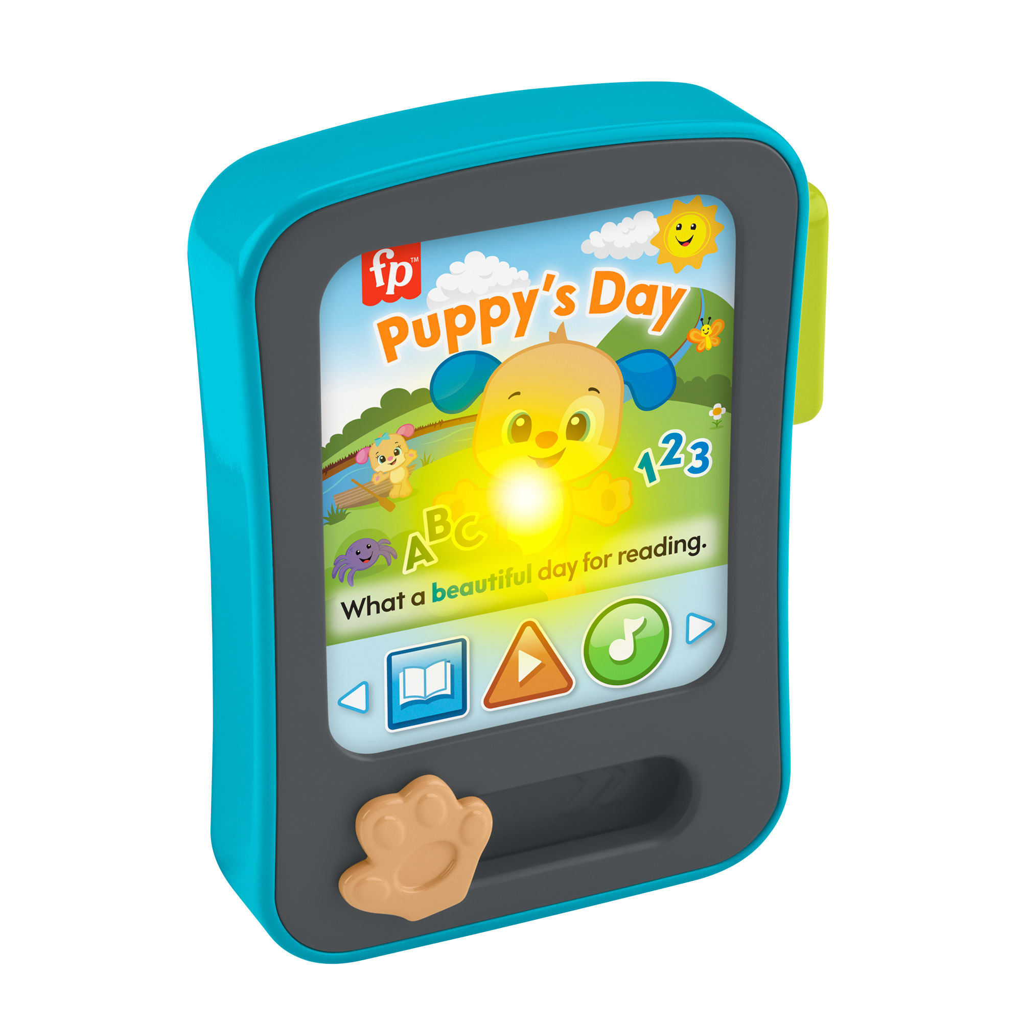 Fisher-Price Laugh & Learn Tablet Delle Storie Di Cagnolino Ridi E Impara Per Neonati, Giocattolo Elettronico Per L'Apprendimento, Con Musica E Luci, Versione Multilingue