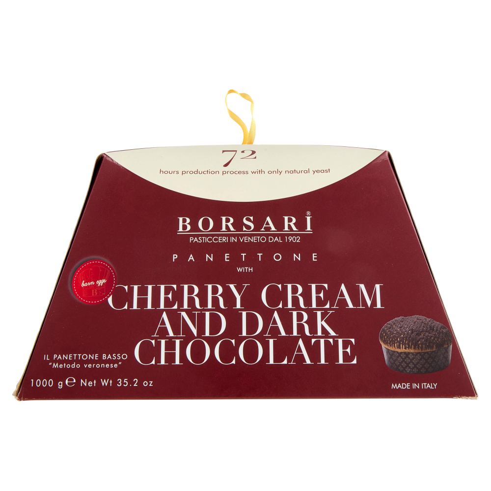 Borsari Panettone con Gocce di Cioccolato Fondente e Amarena 1000 g