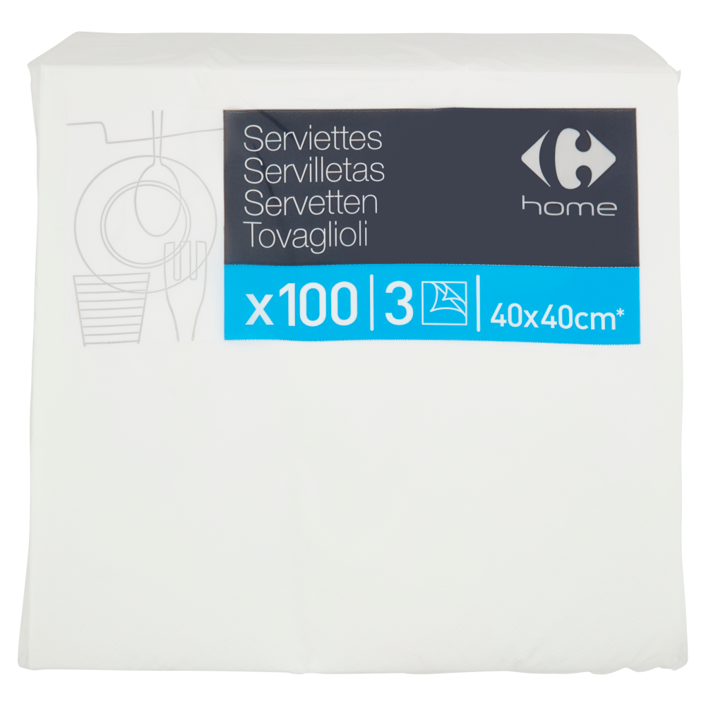 Carrefour home Tovaglioli 3 veli 40x40 cm* 100 pz