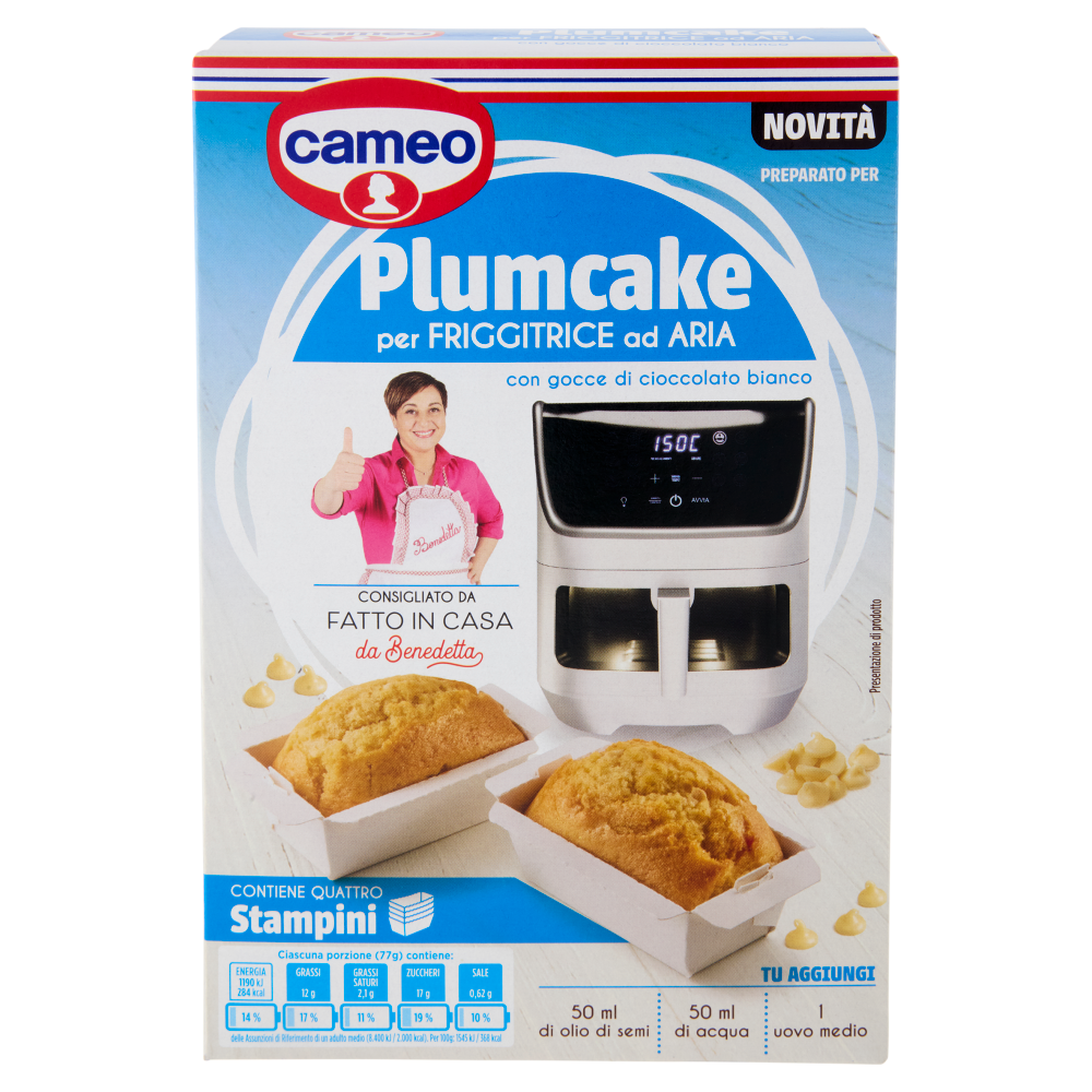 cameo Preparato per Plumcake per Friggitrice ad Aria con gocce di cioccolato bianco 192 g