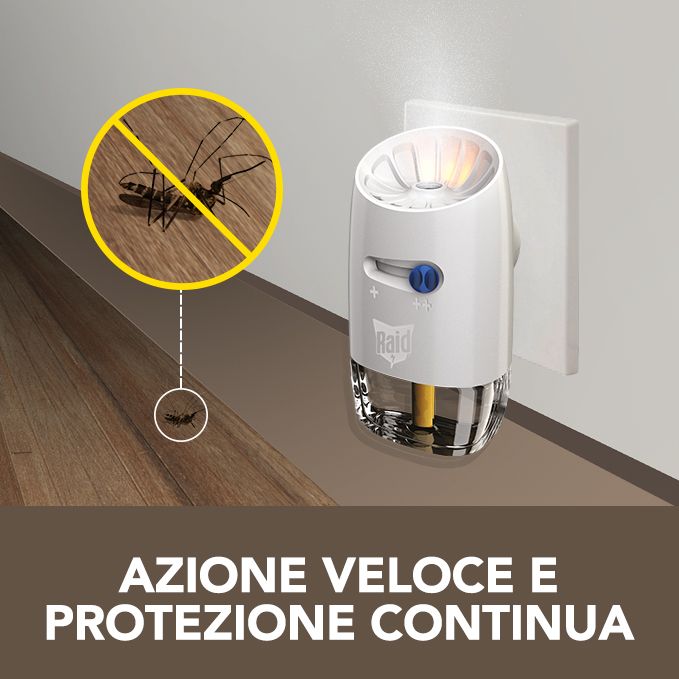 Raid Liquido Base 60 Notti, Protegge contro Zanzare Comuni e Tigre, Azione Continua, 36 ml