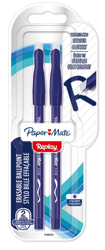 Papermate Replay Blu Penna a sfera Medio 2 pz