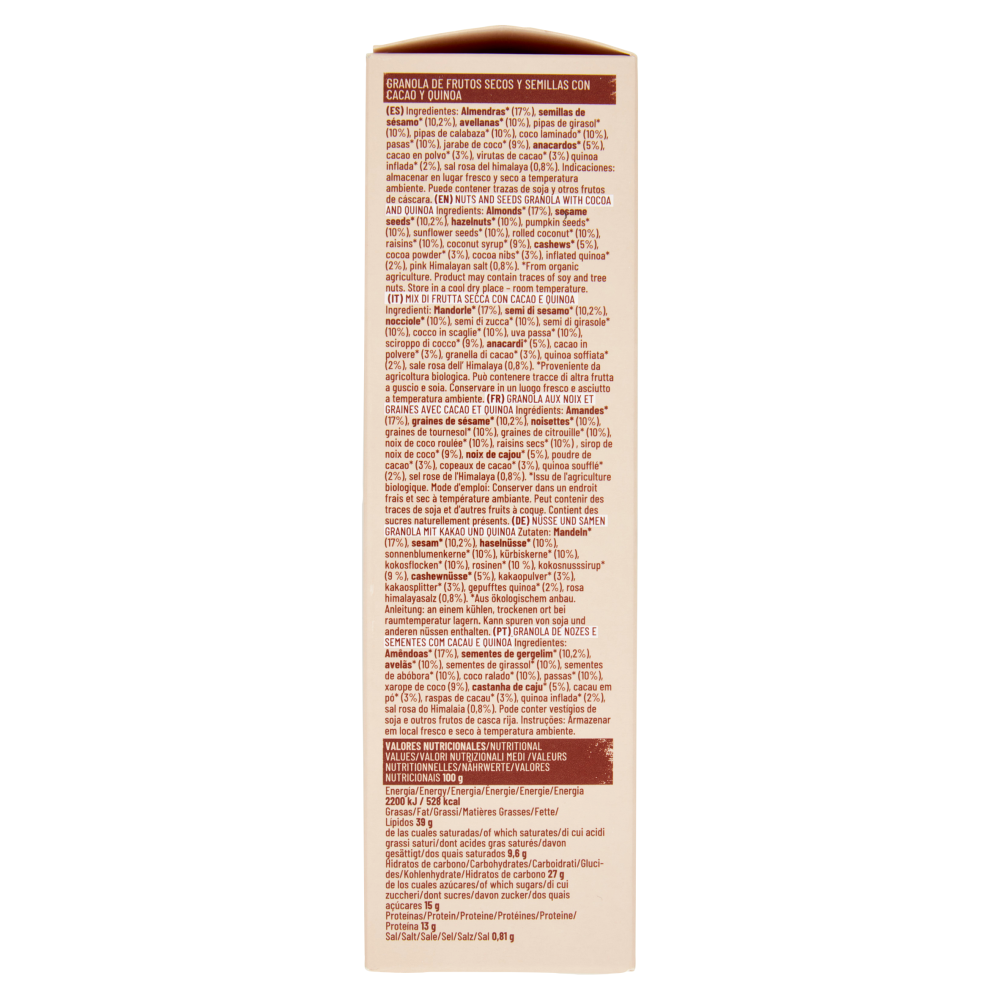 Natruly Granola: Cacao + Quinoa Senza Cereali Biologica 325 g