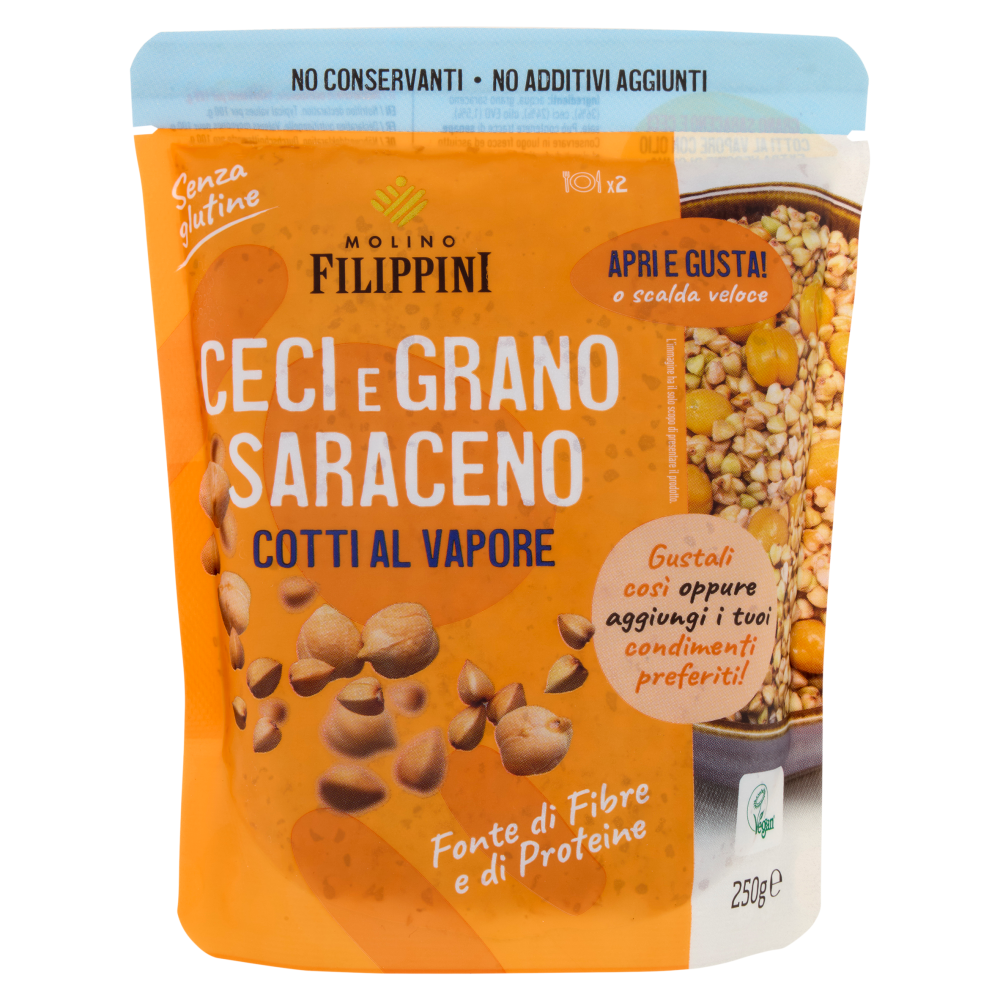 Molino Filippini Ceci e Grano Saraceno Cotti al Vapore 250 g