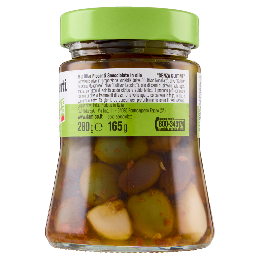 D'Amico Mix di olive piccanti snocciolate 280 g