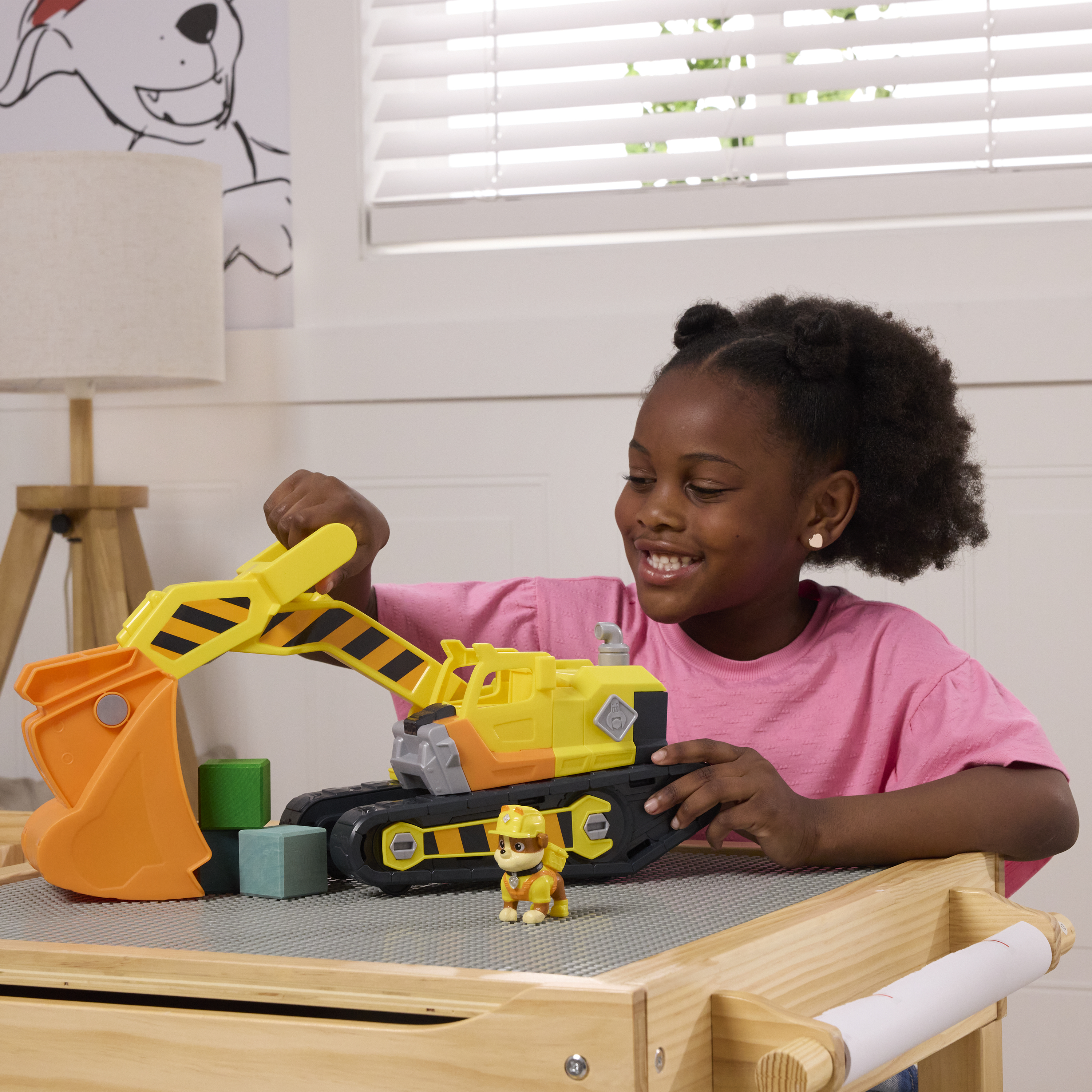 Rubble & Crew , Bulldozer di Rubble, con Attrezzi Rimovibili, Veicolo Giocattolo con Personaggio, Giocattoli di PAW Patrol per Bambini e Bambine, 3+ Anni