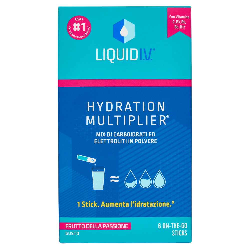 Liquid I.V. Hydration Multiplier Mix di Carboidrati ed Elettroliti in Polvere Frutto della Passione 
