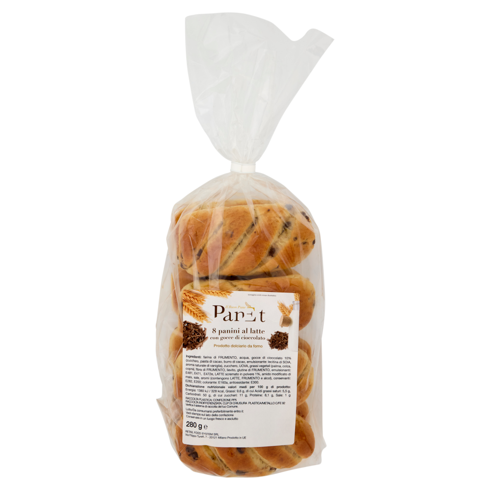 PanEt 8 panini al latte con gocce di cioccolato 280 g