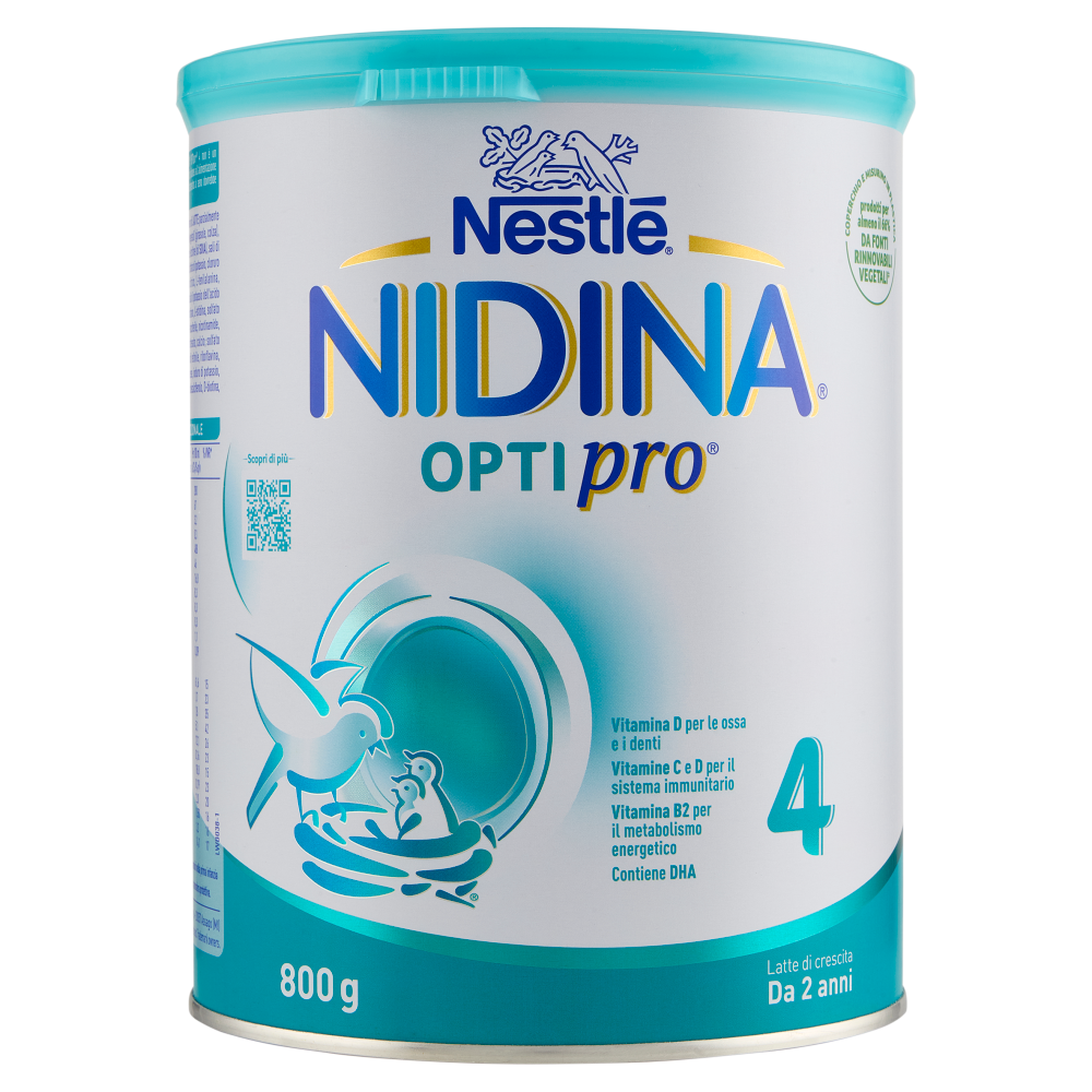 NESTLÉ NIDINA Optipro 4 Latte di crescita in polvere per bambini da 2 anni Latta 800g