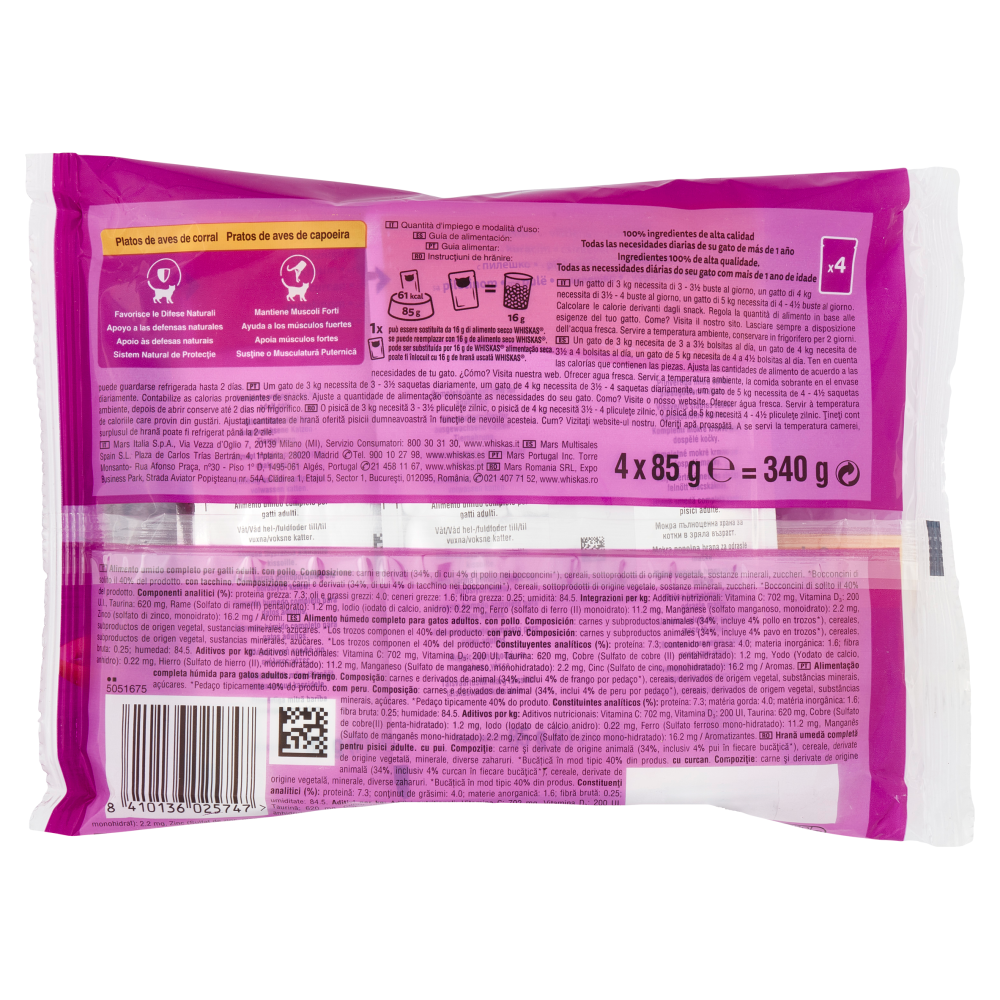 Whiskas Selezione Delicata in salsa con pollo, con tacchino 4 x 85 g