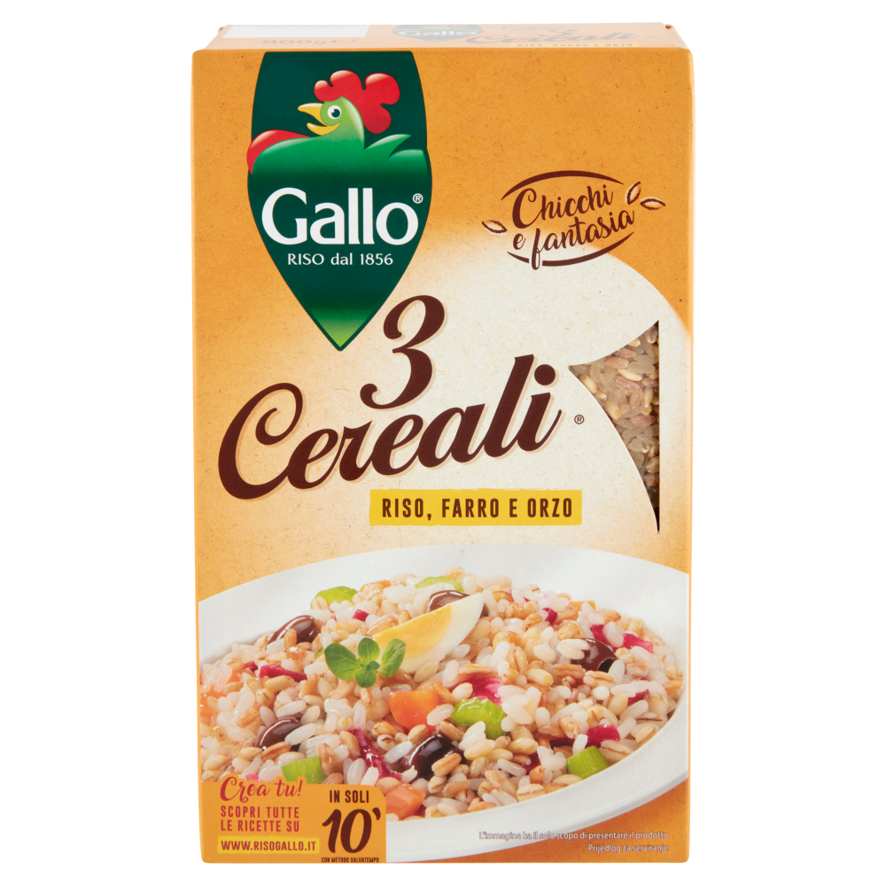 Gallo Chicchi e fantasia 3 Cereali Riso, Farro e Orzo 800 g Carrefour