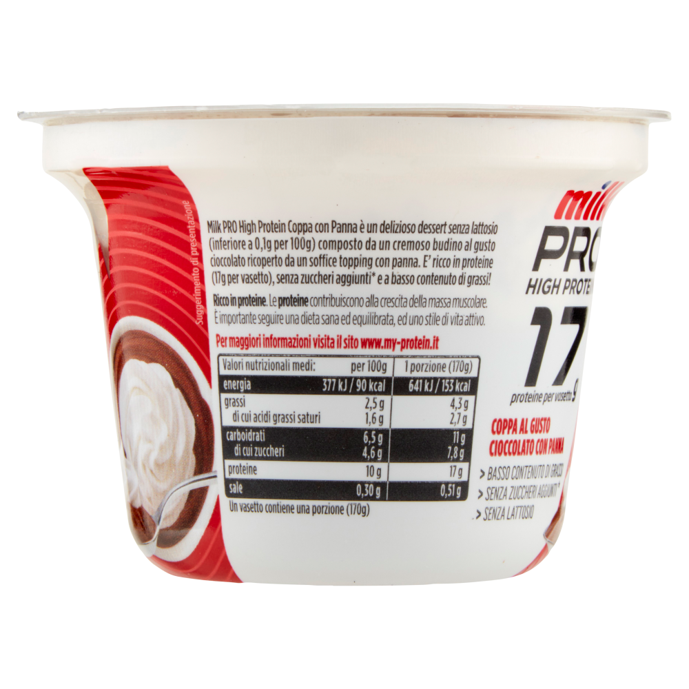 Milk Pro High Protein 17g Coppa al gusto Cioccolato con Panna 170 g