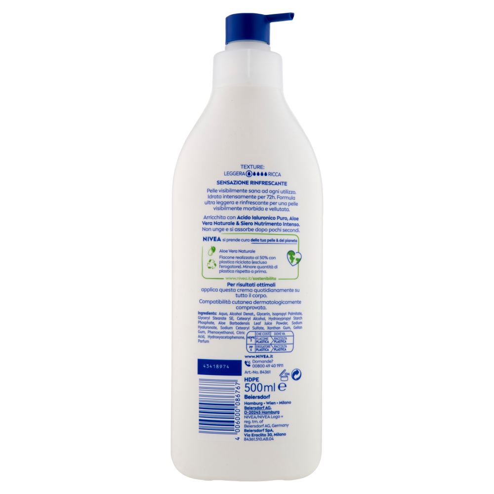 Nivea Crema Corpo Aloe Idratante Pelle normale o secca 500 ml