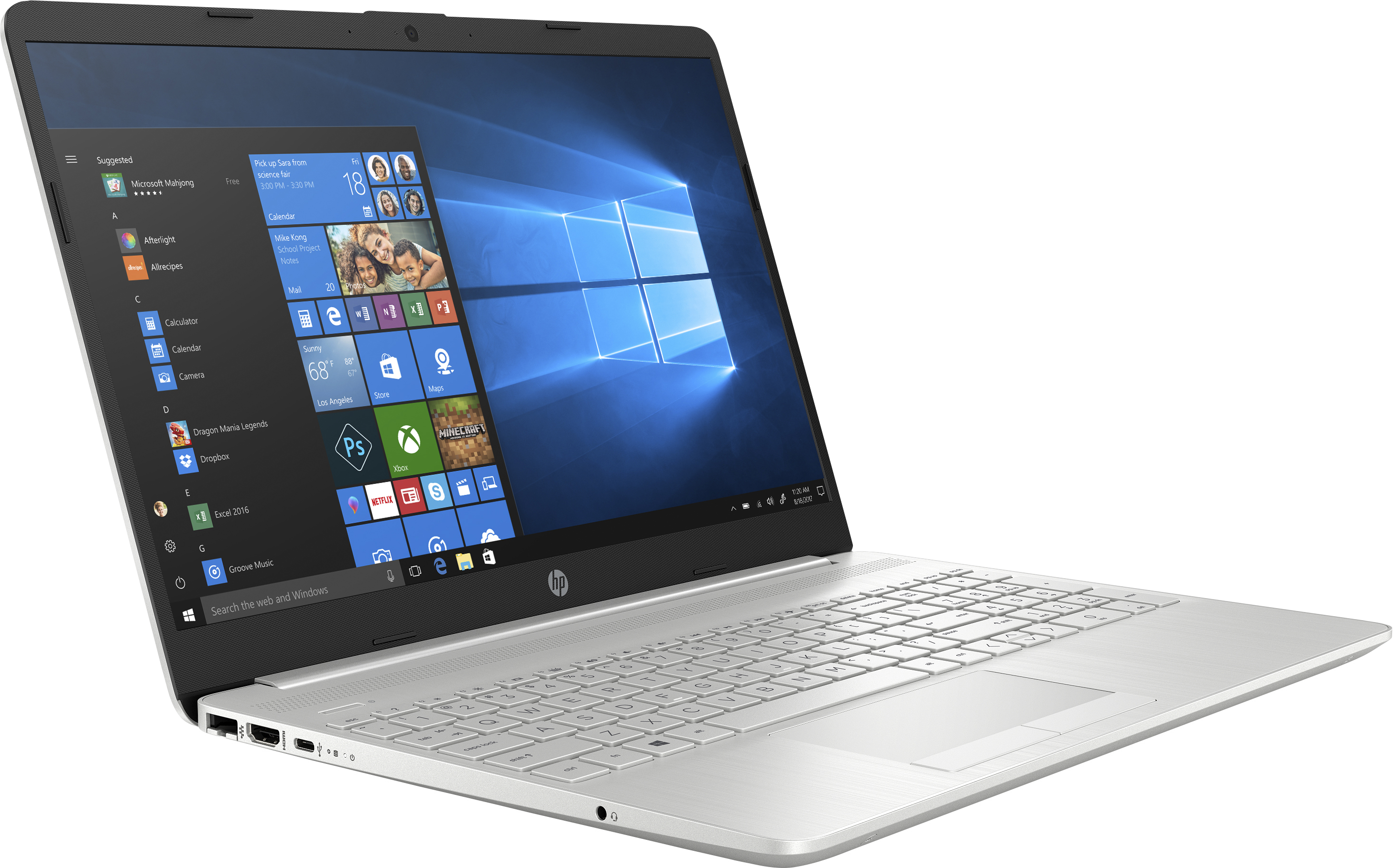 HP 15-dw1020nl Intel® Core™ i7 i7-10510U Computer portatile 39,6 cm (15.6") Full HD 8 GB DDR4-SDRAM 1,13 TB HDD+SSD NVIDIA® GeForce® MX130 Wi-Fi 5 (802.11ac) Windows 10 Home Argento