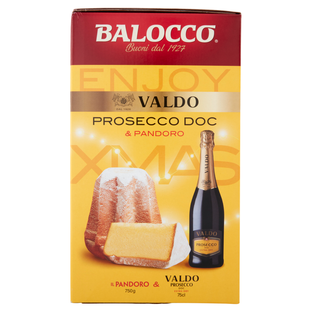 Balocco Enjoy Xmas il Pandoro 750 g & Valdo Prosecco DOC Extra Dry 75 cl