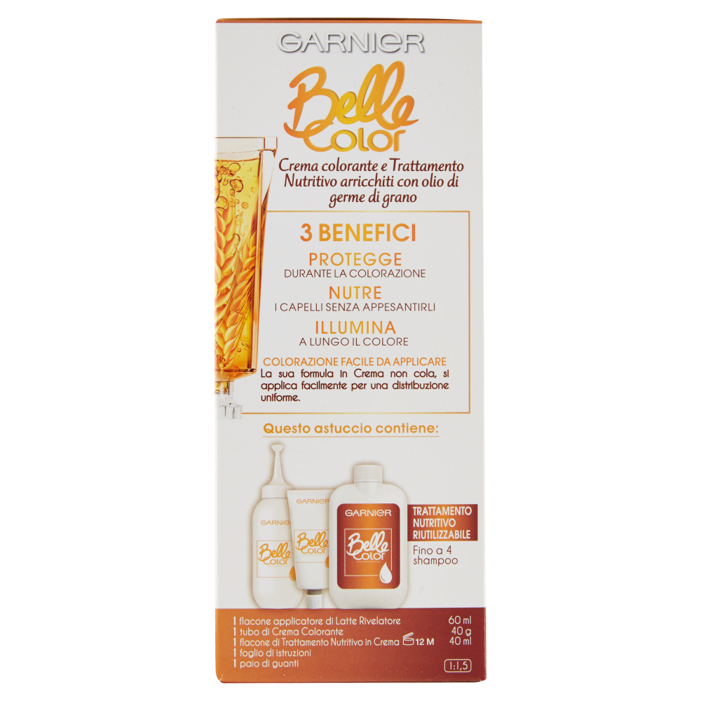 Garnier Belle Color Colore Luminoso, Tinta per Capelli Bianchi 21 Castano Chiaro Dorato Naturale