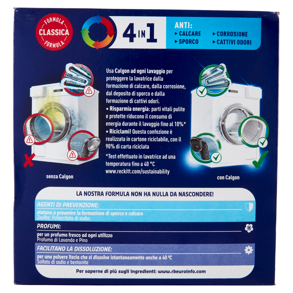 Calgon Original Power Polvere 4in1 Anticalcare lavatrice 1,8 kg